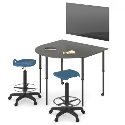 SmarTable Clique D-End Height Adjustable Sit Stand School Table