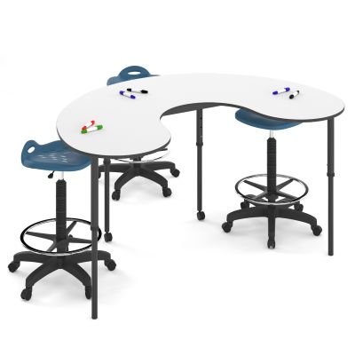 SmarTable Huddle Height Adjustable Sit Stand Intensive Student Support Table