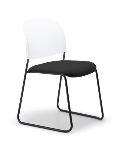 Lumen Stacking Chair with Upholstered Seat Pad