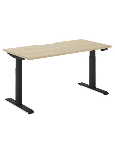 Ascendo Single Sided Electronic Sit Stand Desk with Scallop