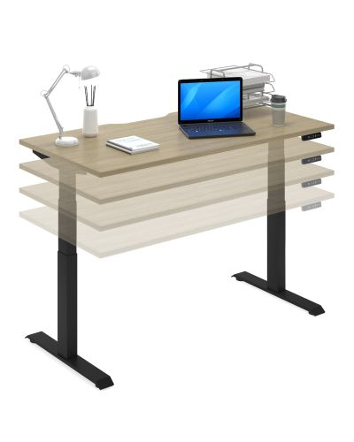 Ascendo Plus Single Sided Electronic Sit Stand Desk with Scallop