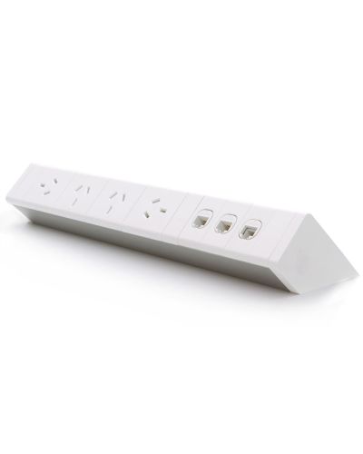 Athena Power Rail - 4x GPO + Provision for Data + Data Blank Tiles