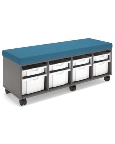 Half Cookie Stash Mobile Ottoman Tote Trolley