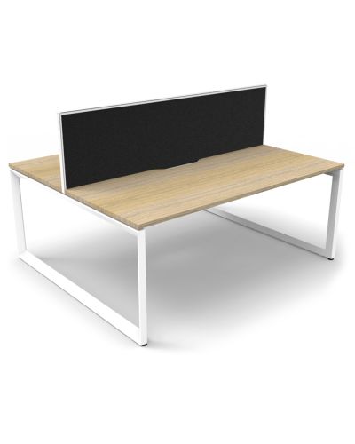 Aeon Loop Leg Double Sided Desk with Screen - Two Person