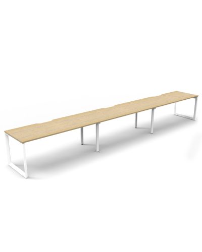 Deluxe Infinity Loop Leg Single Sided Desk - Three Person