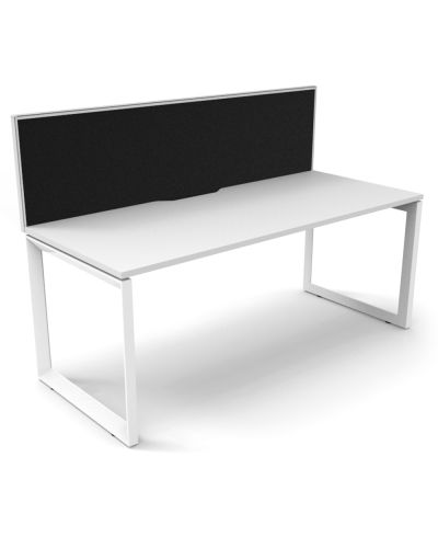 Deluxe Infinity Loop Leg Single Sided Desk with Screen - One Person