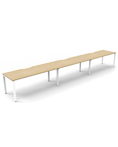 Deluxe Infinity Profile Leg Single Sided Desk - Three Person