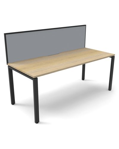 Deluxe Infinity Profile Leg Single Sided Desk with Screen - One Person