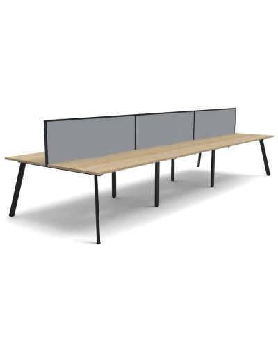 Eternity Double Sided Desk with Screen - Six Person