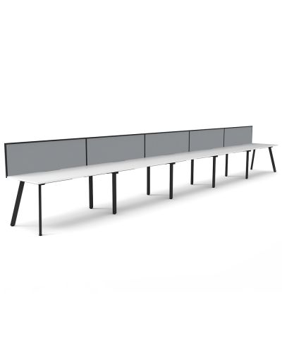 Eternity Single Sided Desk with Screen - Five Person