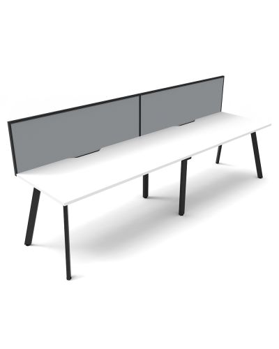 Eternity Single Sided Desk with Screen - Two Person