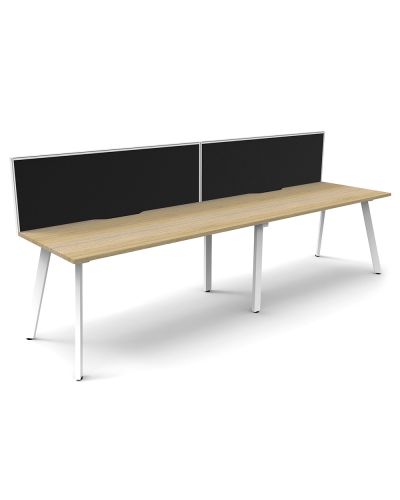 Eternity Single Sided Desk with Screen - Two Person