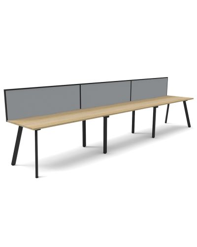 Eternity Single Sided Desk with Screen - Three Person