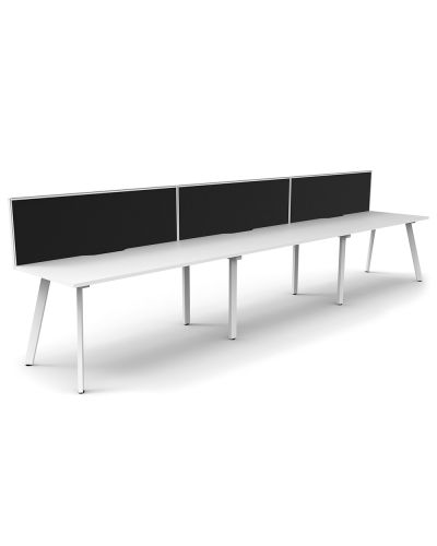 Eternity Single Sided Desk with Screen - Three Person