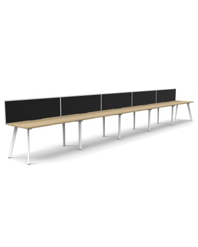 Eternity Single Sided Desk with Screen - Five Person