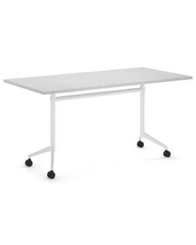 Mars Turn Table - 720H X 1200W X 750D - White Frame / Zincworks Top