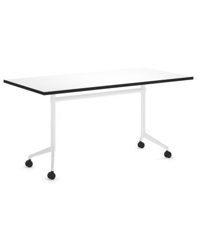 Mars Turn Table - 720H X 1200W X 750D - White Frame / White Gloss Top