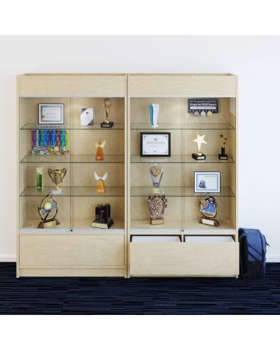 Display Cabinet - Sliding Doors with Drawer