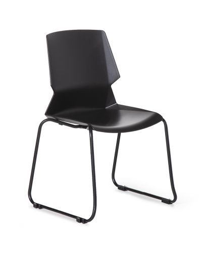 Whitby Sled Chair - Jet Black