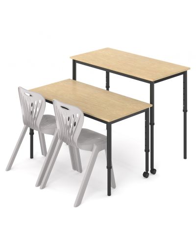 SmarTable Clique Straight Height Adjustable Sit Stand Student Desk