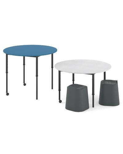 SmarTable Crew Round Height Adjustable Sit Stand Student Table