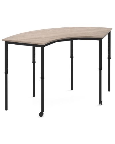 Smartable Sit Stand Crew Single Table - Rural Oak Top