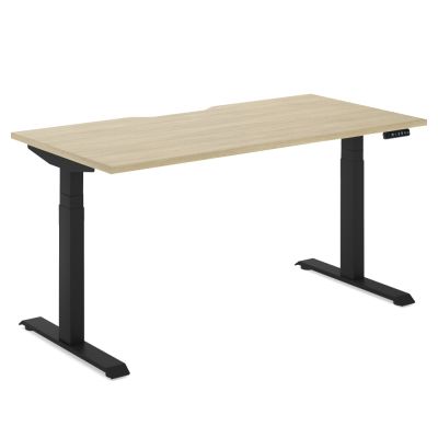 Ascendo Single Sided Electronic Sit Stand Desk with Scallop