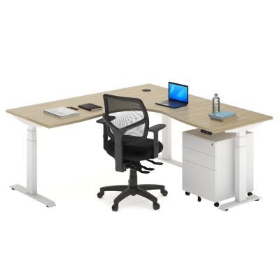 Ascendo Plus Corner Electronic Height Adjustable Sit Stand Workstation