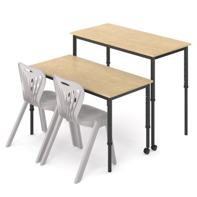 SmarTable Clique Straight Height Adjustable Sit Stand Student Desk