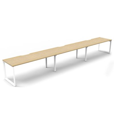 Deluxe Infinity Loop Leg Single Sided Desk - Three Person