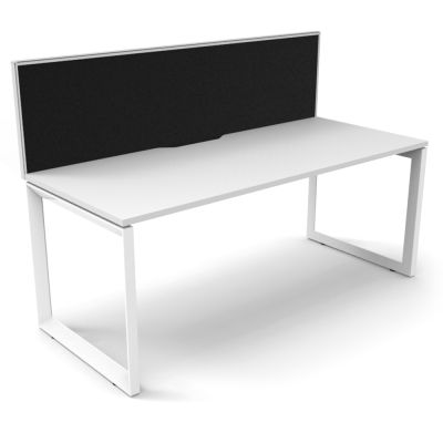 Deluxe Infinity Loop Leg Single Sided Desk with Screen - One Person