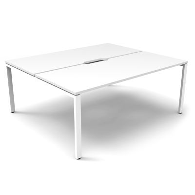 Deluxe Infinity Profile Leg Double Sided Desk - Two Person