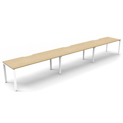 Deluxe Infinity Profile Leg Single Sided Desk - Three Person