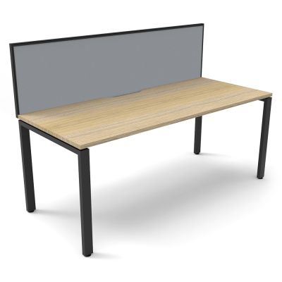 Deluxe Infinity Profile Leg Single Sided Desk with Screen - One Person