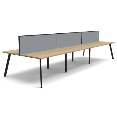 Eternity Double Sided Desk with Screen - Six Person