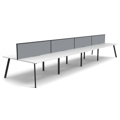 Eternity Double Sided Desk with Screen - Eight  Person