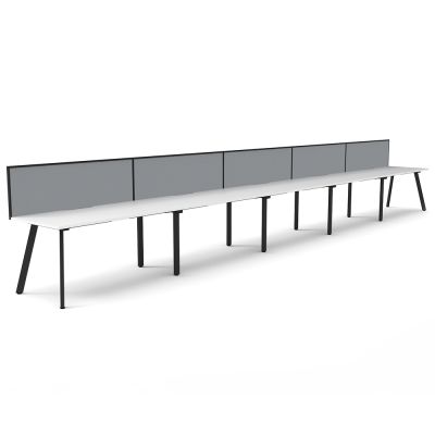 Eternity Single Sided Desk with Screen - Five Person