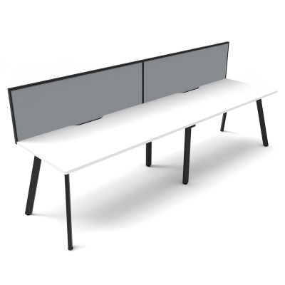 Eternity Single Sided Desk with Screen - Two Person