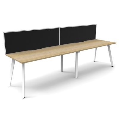 Eternity Single Sided Desk with Screen - Two Person