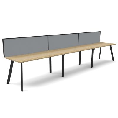 Eternity Single Sided Desk with Screen - Three Person