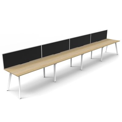 Eternity Single Sided Desk with Screen - Four Person