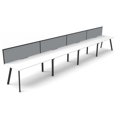 Eternity Single Sided Desk with Screen - Four Person