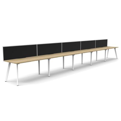 Eternity Single Sided Desk with Screen - Five Person