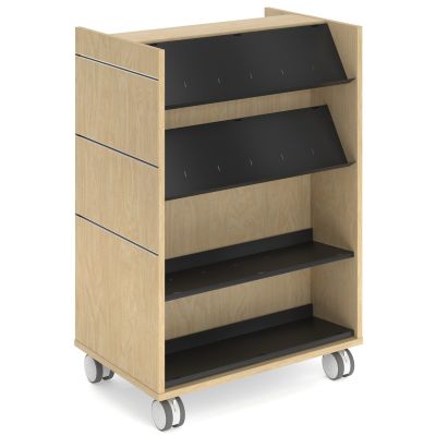 Marvel Library Mobile Double Shelf Unit with Slatwall