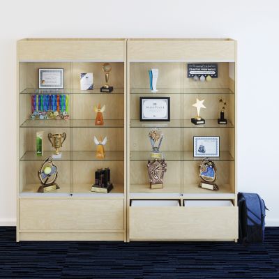 Display Cabinet - Sliding Doors with Drawer