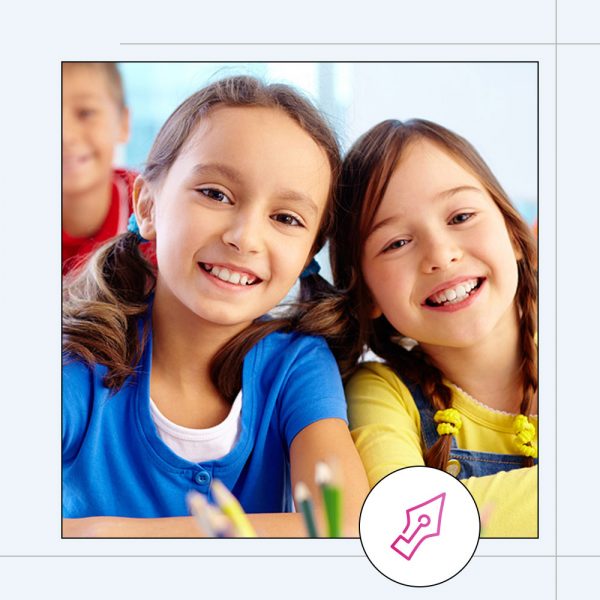 two young girls smiling