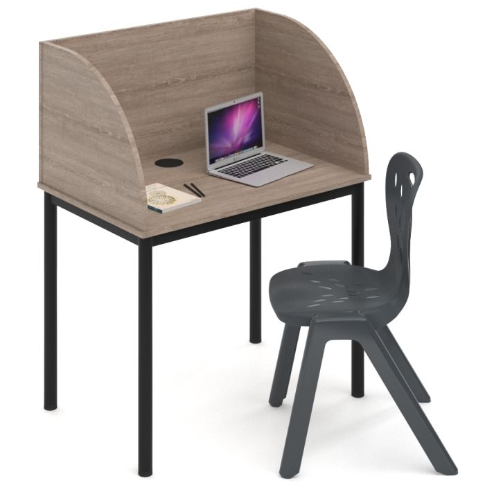 focus carrel desk fixed with plug ruraloak